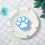 Deep Blue Based White Cat Paw Taba Squishy