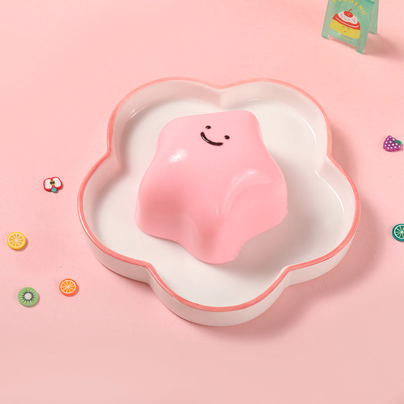 185g Pink Smiley Face Star Taba Squishy