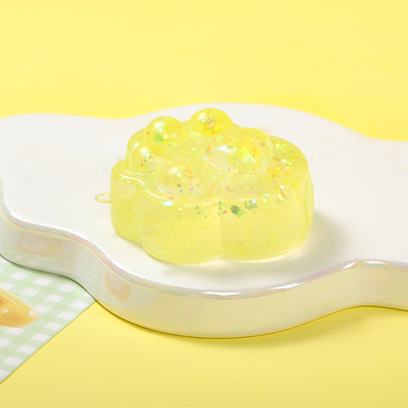 Yellow Slow Rising Cat Paw Squishy