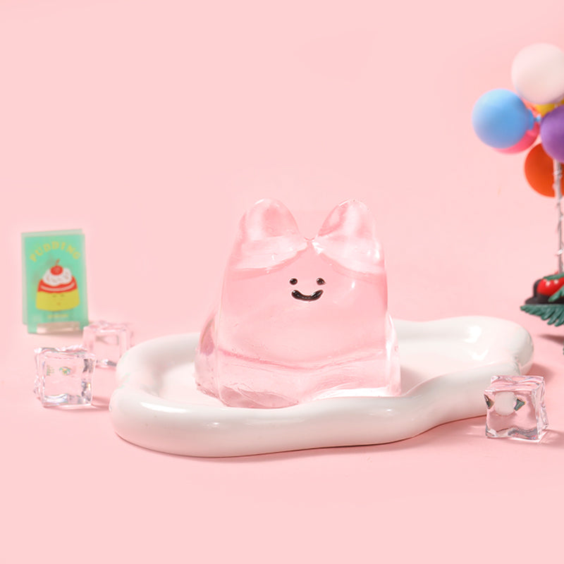 250g Crystal Pink Smile Bunny Taba Squishy