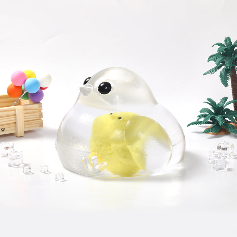 2100g Giant Crystal Chicken with Small Chicken Taba Squishy