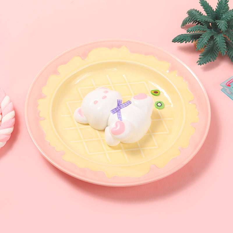 Little White Heart Bear Taba Squishy
