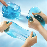 FUFUSQUISHY Crystal Blue Jumbo Cheese Squishy Original Sensory