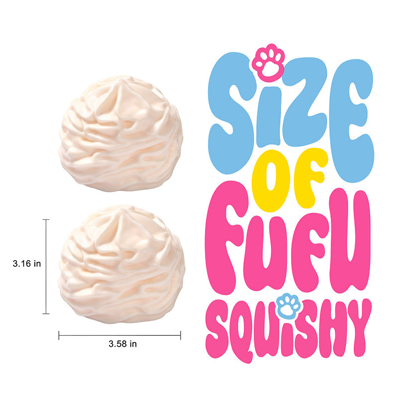 FUFUSQUISHY White Cream Roll Squishy Fidget Toy Stress Ball