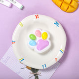 80g White Base Purple with Rainbow Cat Paw Taba Squishy