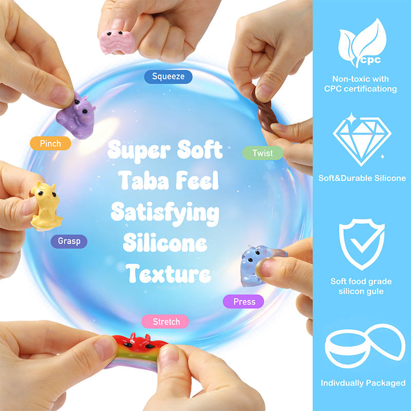 FUFUSQUISHY 24PCS Hamster Squishies Pop Box, Keychain Set, Individually Wrapped Balls,  Classroom Prizes and Party Favors