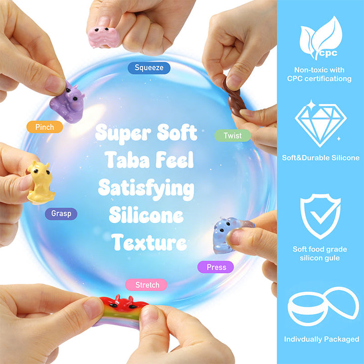 FUFUSQUISHY 24PCS Hamster Squishies Pop Box, Keychain Set, Individually Wrapped Balls,  Classroom Prizes and Party Favors