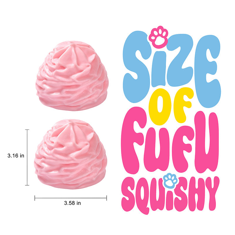 FUFUSQUISHY Pink Cream Roll Squishy Fidget Toy Stress Ball