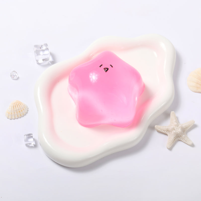180g Pink Transparent Gudetama Star Taba Squishy