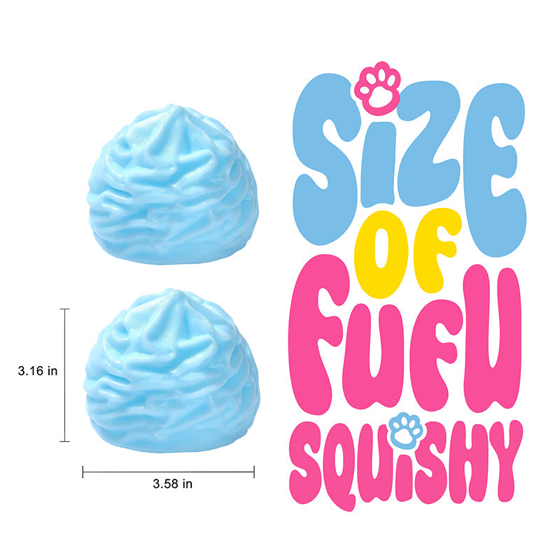 FUFUSQUISHY Blue Cream Roll Squishy Fidget Toy Stress Ball