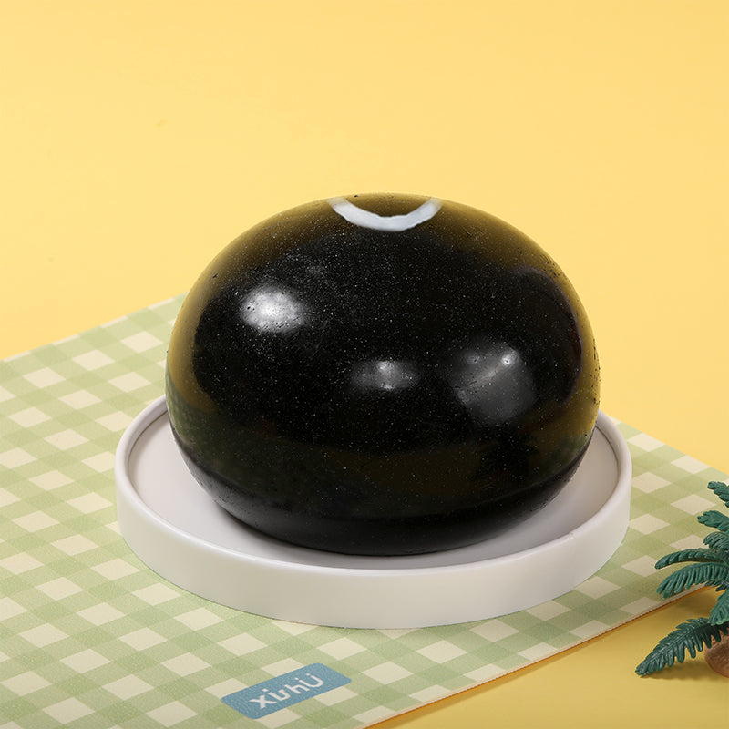 1600g Crystal Black Sparkling Smile Ball Squishy