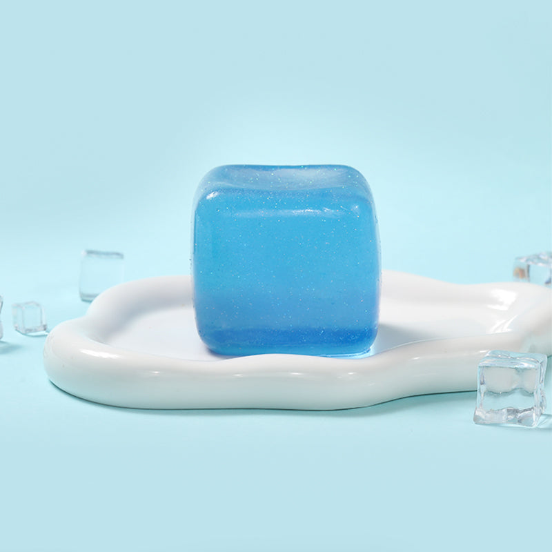 170g Crystal Sparkling Deep Blue Ice Cube Taba Squishy