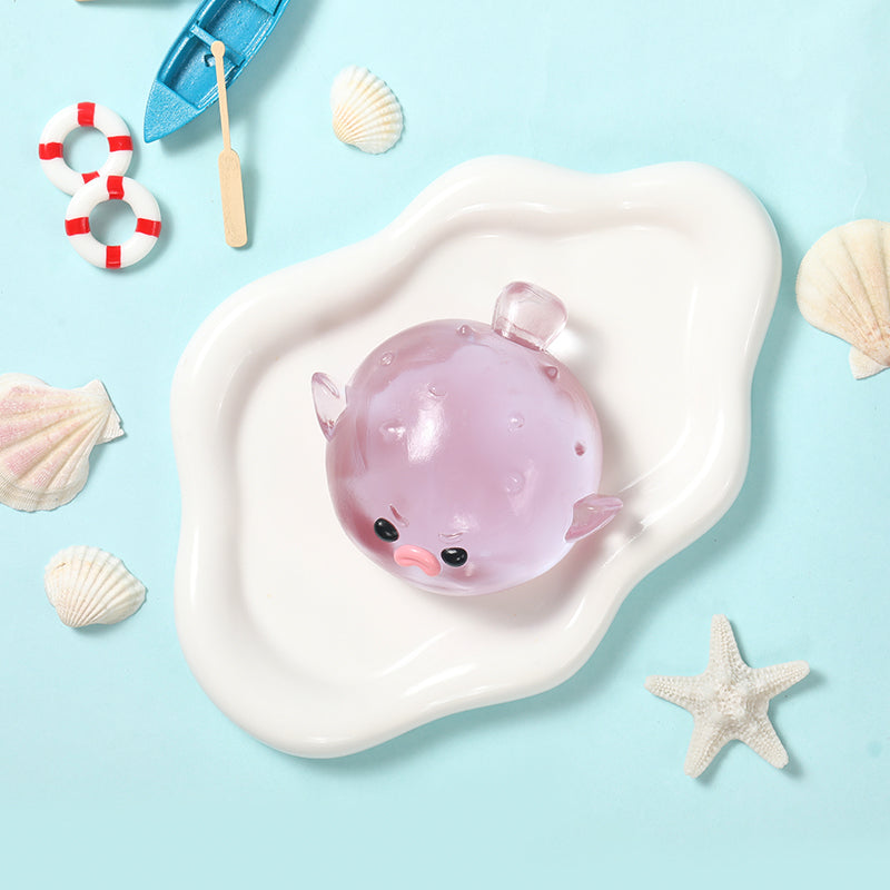 120g Crystal Purple Pufferfish Taba Squishy