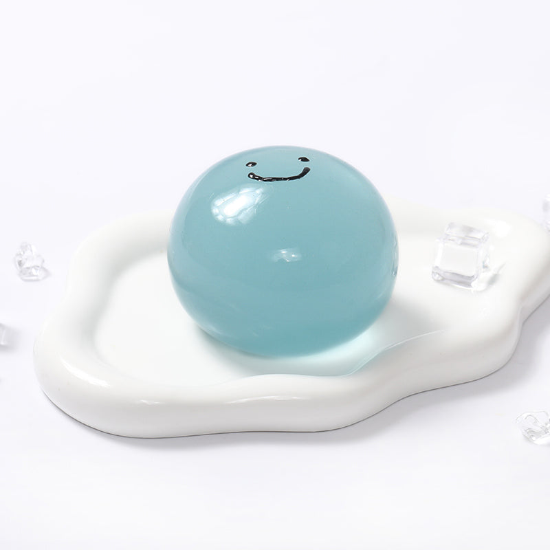 100g Crystal Teal Smile Ball Taba Squishy