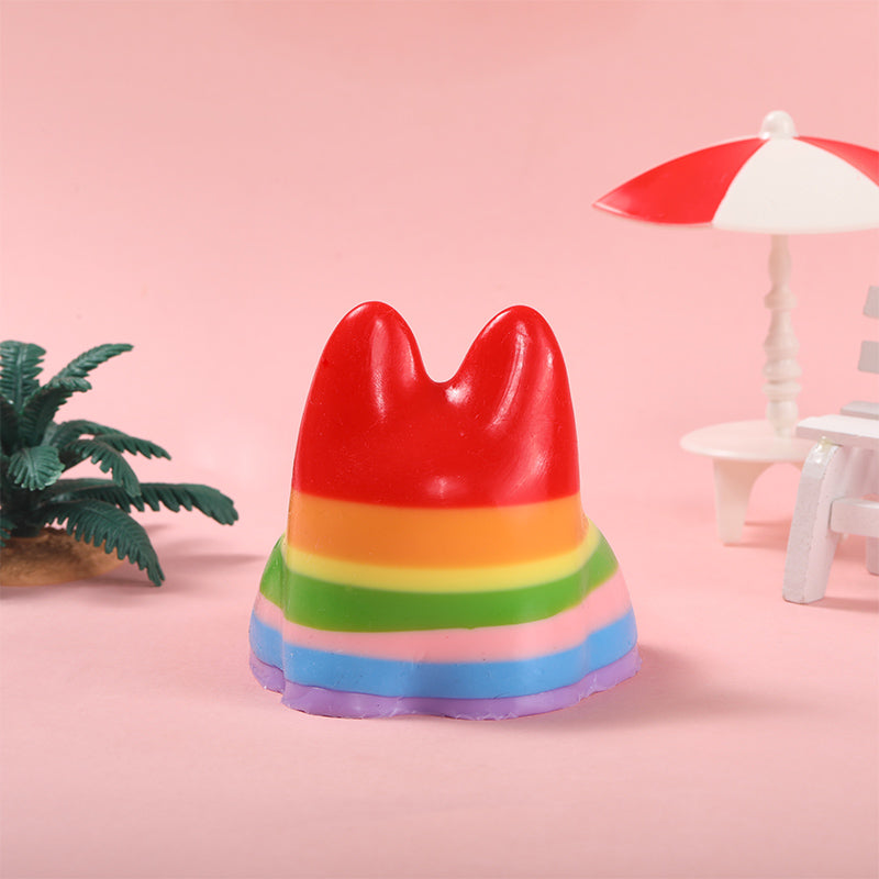 Rainbow Faceless Bunny Squishy