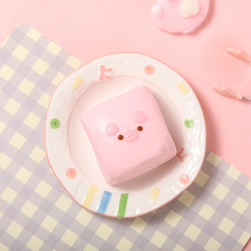 Pink Square Pig Taba Squishy