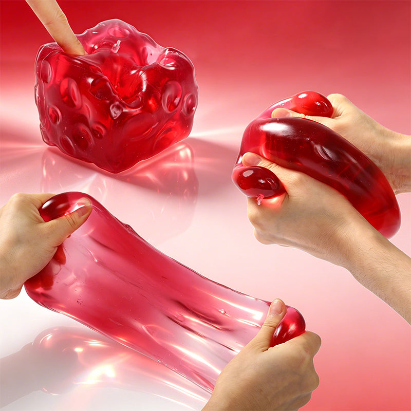 FUFUSQUISHY Crystal Red Jumbo Cheese Squishy  Original Sensory
