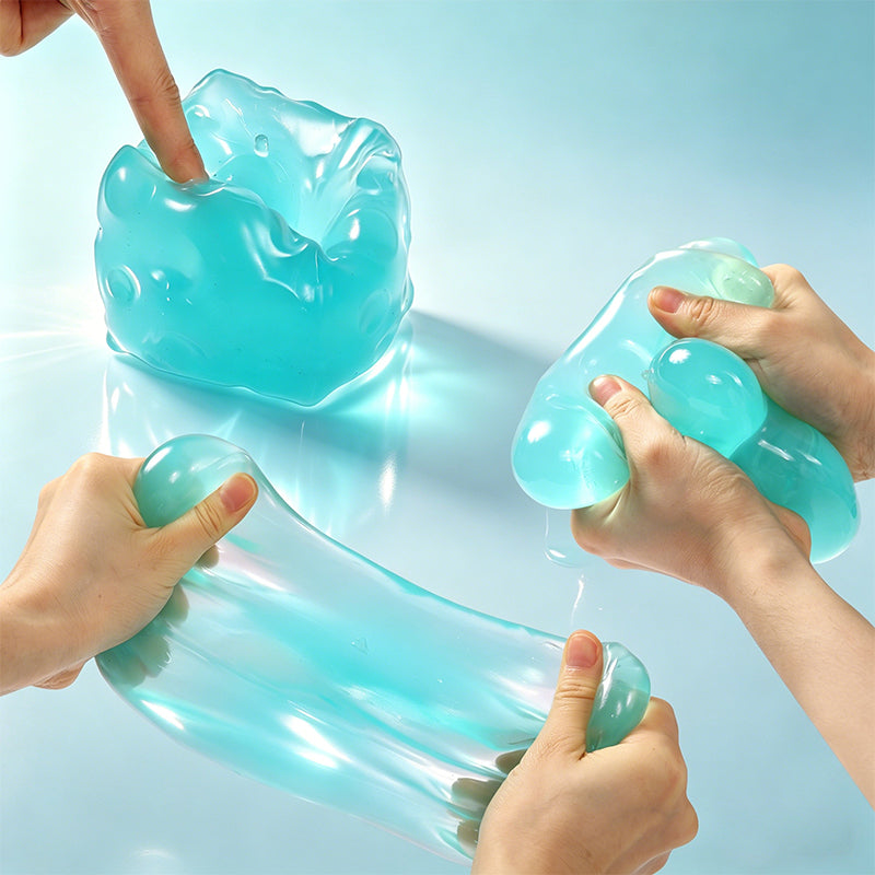 FUFUSQUISHY Crystal Ocean Jumbo Cheese Squishy  Original Sensory