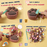 FUFUSQUISHY Chocolate Middle Large Cat Paw Dig Kit (20+ mini cat paw squishies)