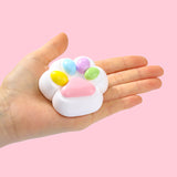 80g White Base Pink with Rainbow Cat Paw Taba Squishy