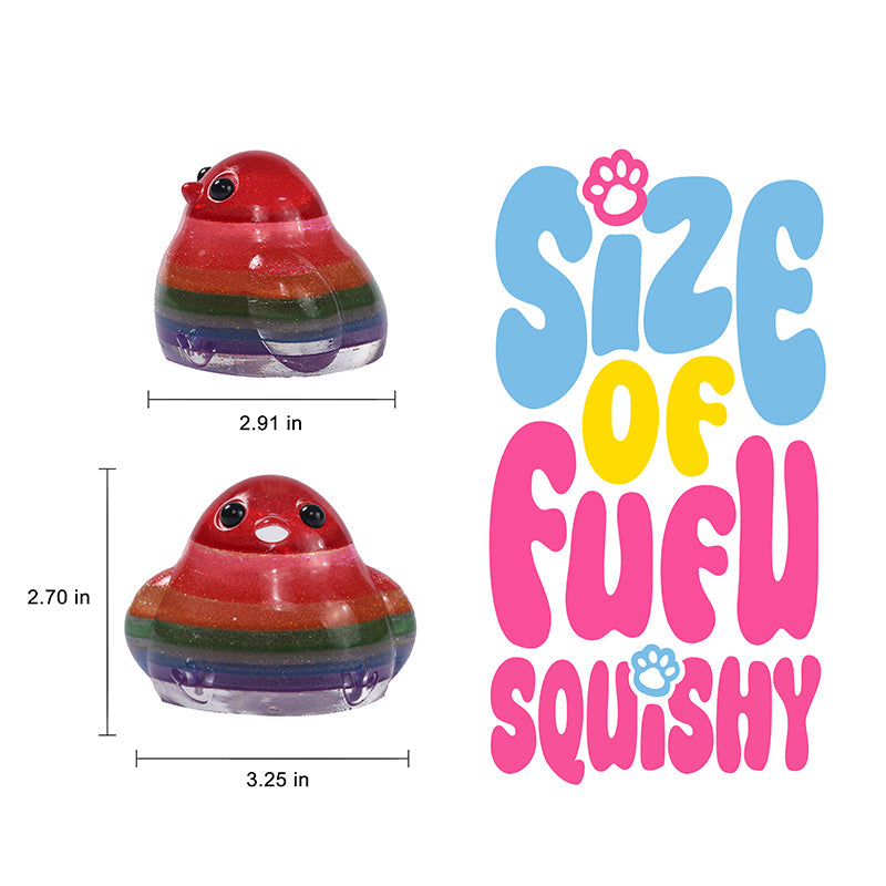 200g Crystal Rainbow Cute Chicken Taba Squishy