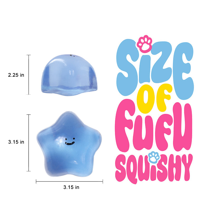 180g Crystal Blue Transparent Smiley Star Taba Squishy