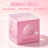FUFUSQUISHY Pink Cream Roll Squishy Fidget Toy Stress Ball