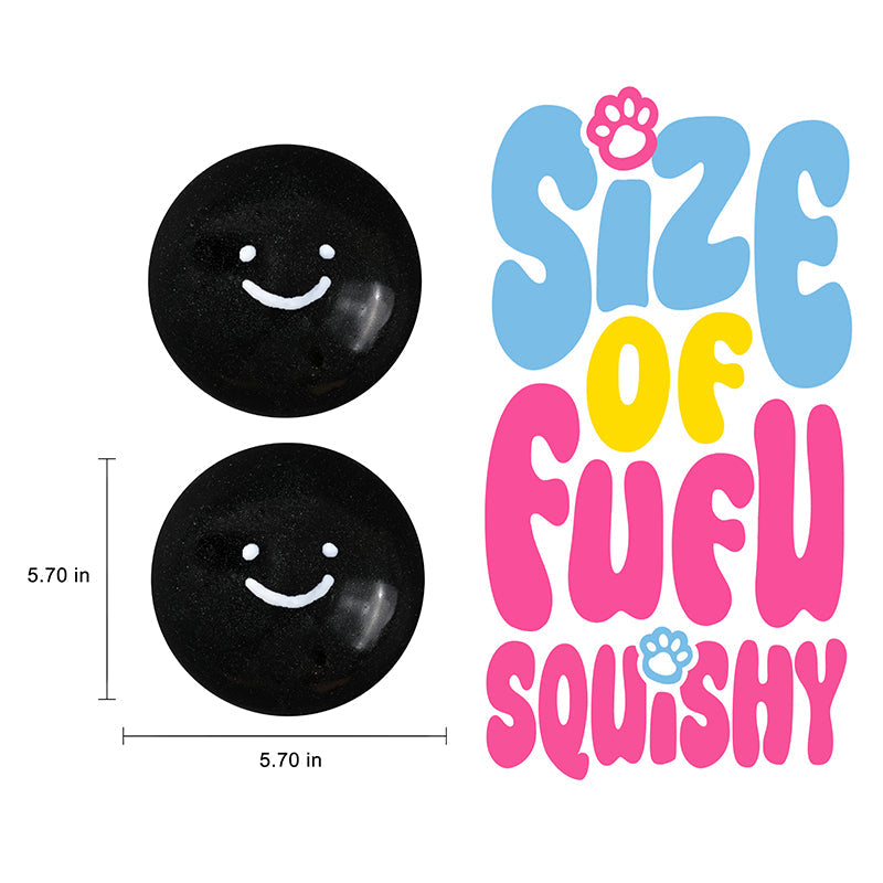 1600g Crystal Black Sparkling Smile Ball Squishy