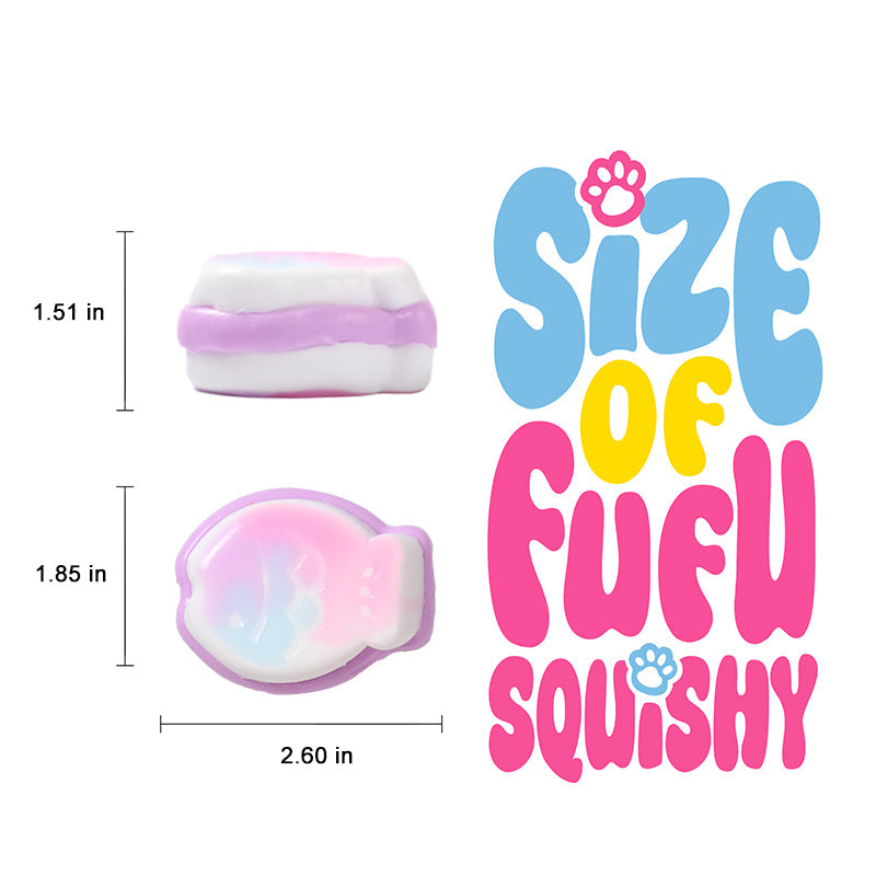 Pink and Purple Macaron Swirled Taiyaki Taba Squishy