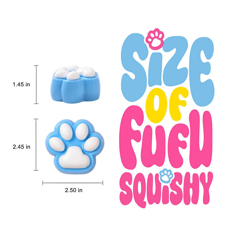Deep Blue Based White Cat Paw Taba Squishy
