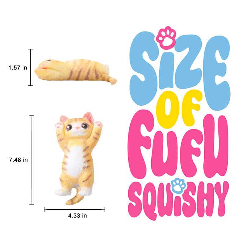 Yellow Stripes Cheer Kitty Taba Squishy
