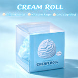 FUFUSQUISHY Blue Cream Roll Squishy Fidget Toy Stress Ball