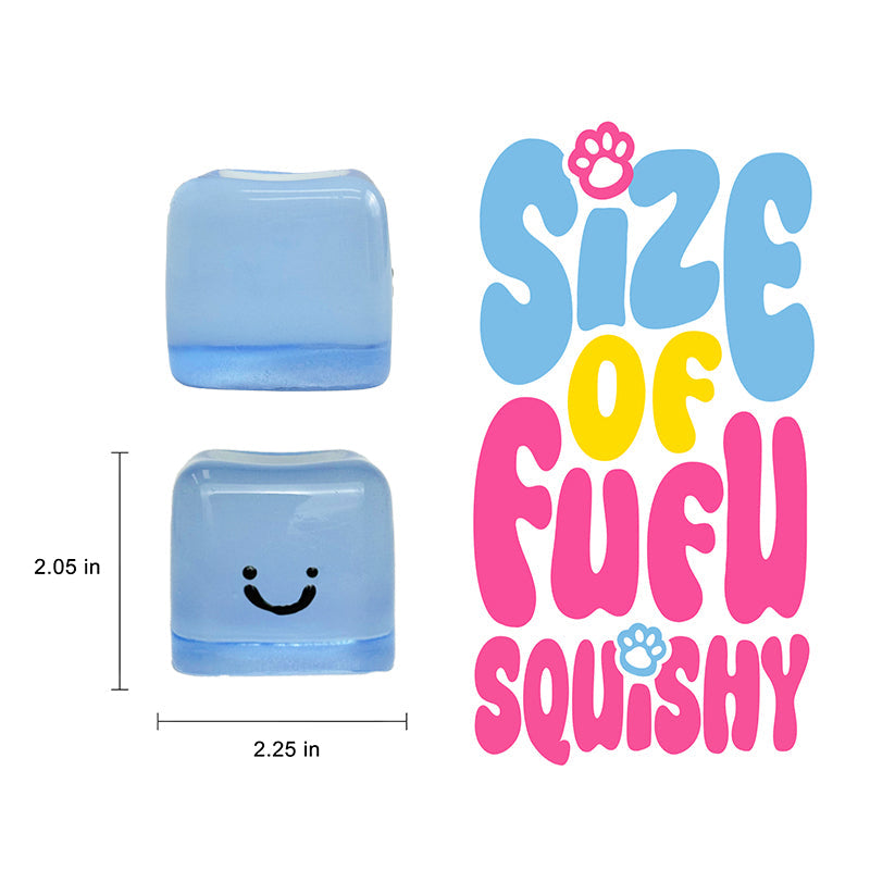170g Crystal Blue Smile Ice Cube Taba Squishy