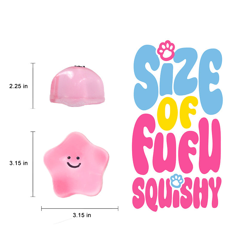 180g Crystal Pink Transparent Smiley Star Taba Squishy