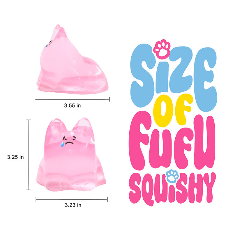 250g Crystal Pink Sad Face Bunny Taba Squishy