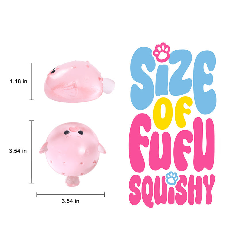 120g Crystal Pink Pufferfish Taba Squishy