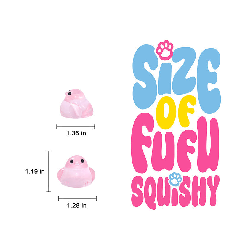 7pc mini Rainbow Crystal Chicken Squishy