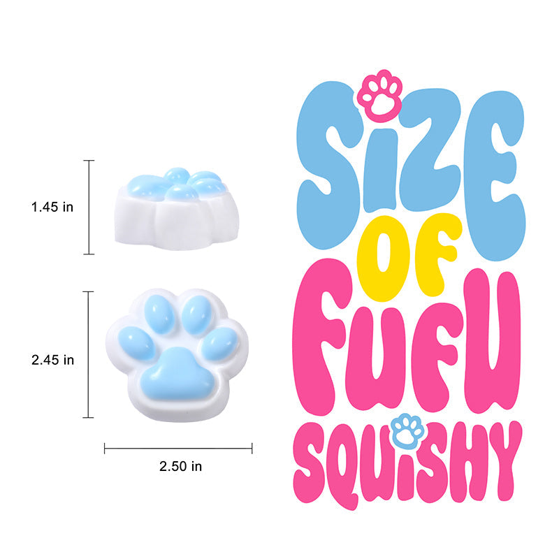 80g White-based Blue Cat Paw Taba Squishy
