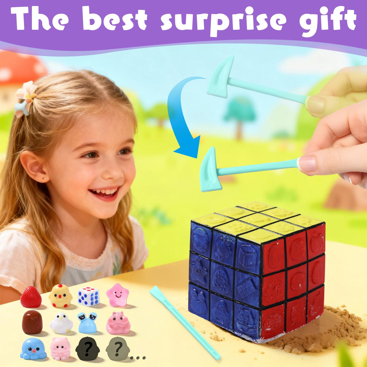 FUFUSQUISHY Magic Cube Surprise Dig Kit