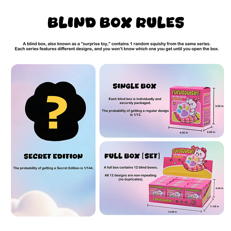 FUFUSQUISHY Cat Paw Squishy Blind Box