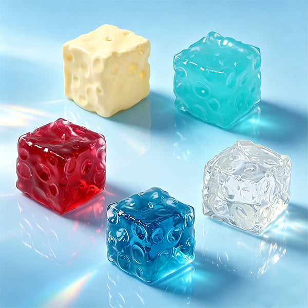 FUFUSQUISHY Crystal Blue Jumbo Cheese Squishy Original Sensory