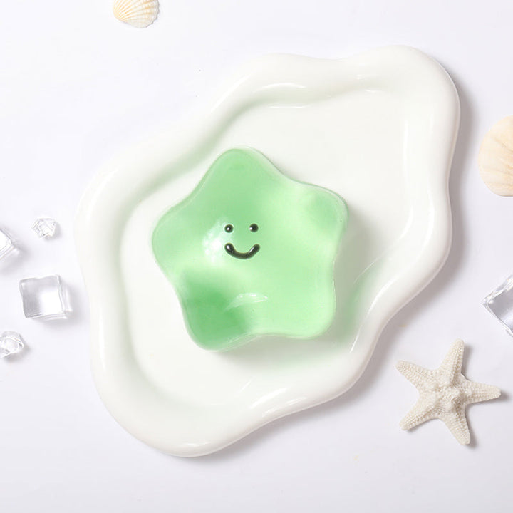 180g Crystal Green Transparent Smiley Star Taba Squishy