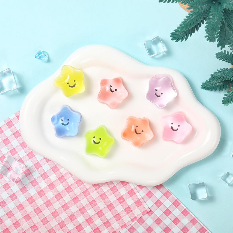 7PC mini Rainbow Crystal Star Taba Squishy