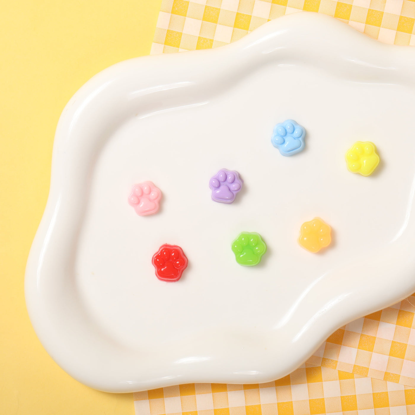 7Pcs Tiny Rainbow Cat's Paw Squishy