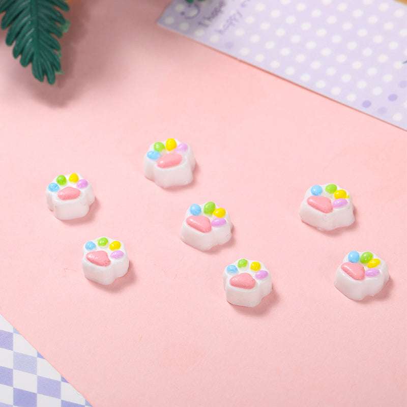 7Pcs Rainbow Pink Tiny Cat's Paw Squishy