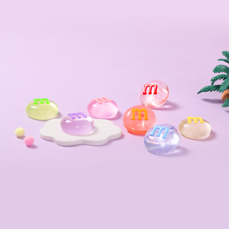 7PC Rainbow Crystal M&M Taba Squishy
