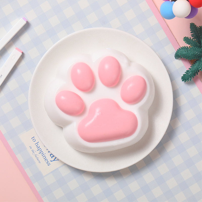 800g Super Large White Based Pink Paw Taba Squishy