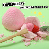 FUFUSQUISHY Pink Strawberry Squishy Dig Kit