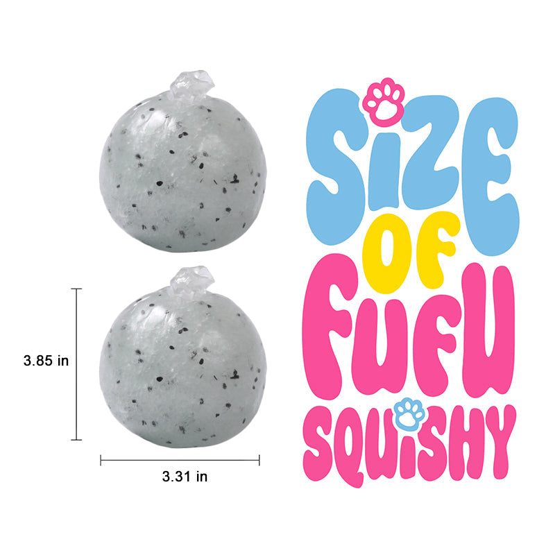 FUFUSQUISHY Gray Sesame Stress Ball