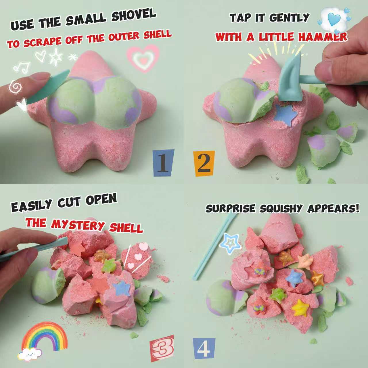 FUFUSQUISHY Patrick Star with Pants Squishy Dig Kit